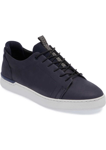 Lacivert Hakiki Nubuk Deri Erkek Sneaker - E24I1AY56823-C39
