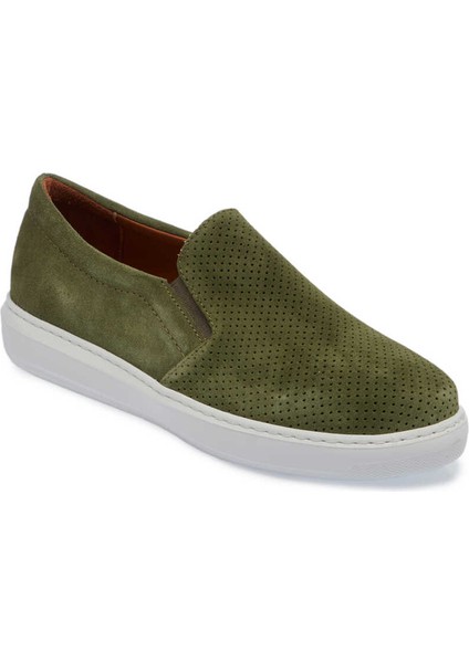 Yeşil Hakiki Süet Deri Kadın Loafer - K24I1AY67368-O48