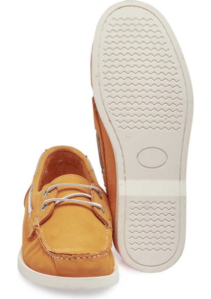 Sarı Hakiki Nubuk Deri Kadın Loafer - K24I1AY67386-P4Q fırsatları