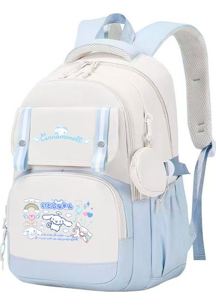 Cinnamoroll Büyük Kulaklı Köpek Sevimli Çocuk Okul Çantası Ortaokul ve Lise Öğrencileri Için Büyük Kapasiteli Okul Çantası (Yurt Dışından)
