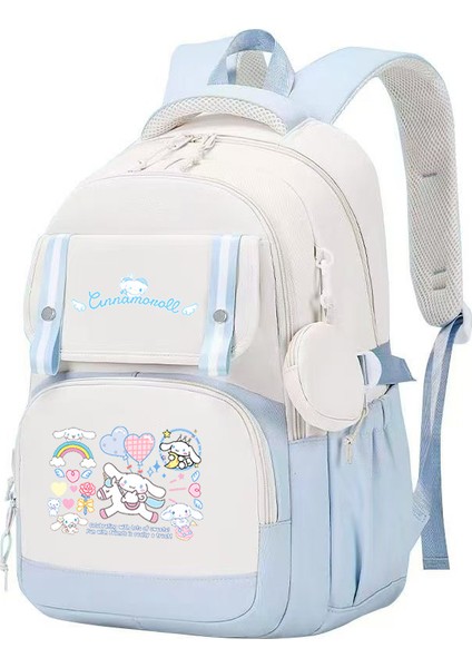 Cinnamoroll Büyük Kulaklı Köpek Sevimli Çocuk Okul Çantası Ortaokul ve Lise Öğrencileri Için Büyük Kapasiteli Okul Çantası (Yurt Dışından)