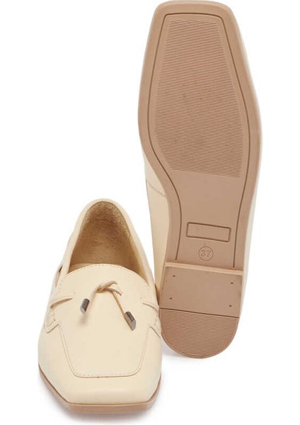Bej Hakiki Deri Kadın Loafer - K24I1AY67450-A25 fırsatları