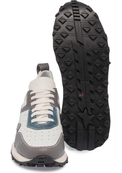 Gri Hakiki Deri Erkek Sneaker - E24I1AY56861-P0W fırsatları