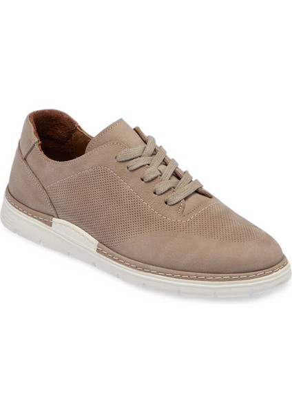 Gri Hakiki Nubuk Deri Erkek Sneaker - E24I1AY56855-A40