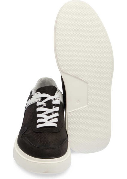 Siyah Hakiki Nubuk Deri Erkek Sneaker - E24I1AY56854-A64 fırsatları