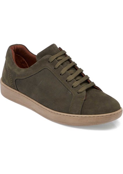 Yeşil Hakiki Nubuk Deri Erkek Sneaker - E24I1AY56825-G98