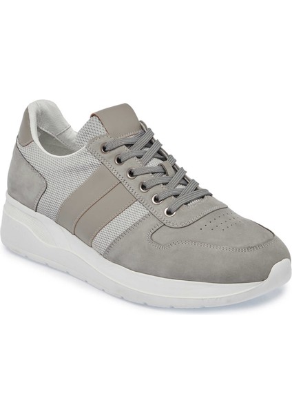 Gri Deri-Tekstil Erkek Sneaker - E24I1AY56869-A40