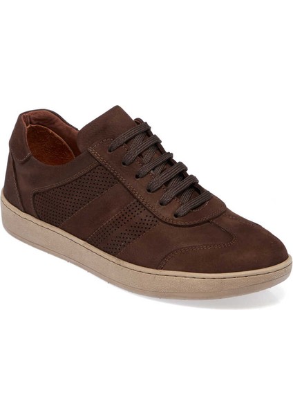 Kahve Hakiki Nubuk Deri Erkek Sneaker - E24I1AY56862-A39