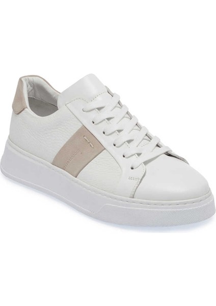 Beyaz Hakiki Deri Erkek Sneaker - E24I1AY56840-A26