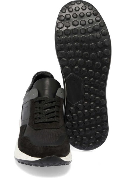 Siyah Hakiki Deri Erkek Sneaker - E24I1AY56859-A23 fırsatları