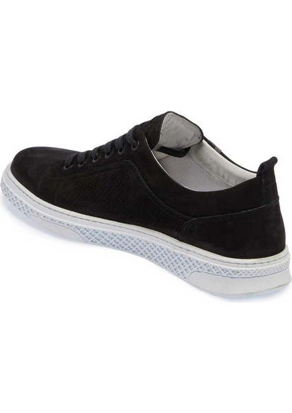 Siyah Hakiki Nubuk Deri Erkek Sneaker - E24I1AY56865-A64 fiyatları
