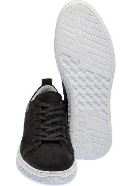 Siyah Hakiki Nubuk Deri Erkek Sneaker - E24I1AY56865-A64 fırsatları