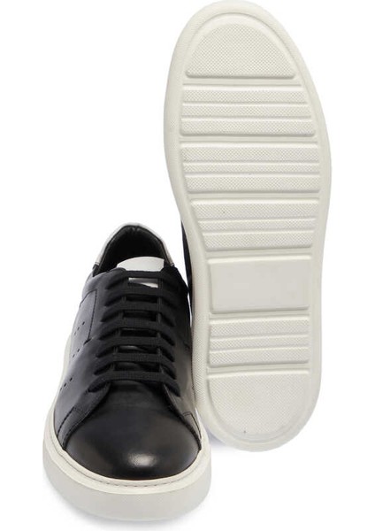 Siyah Hakiki Deri Erkek Sneaker - E24I1AY56856-A43 fırsatları