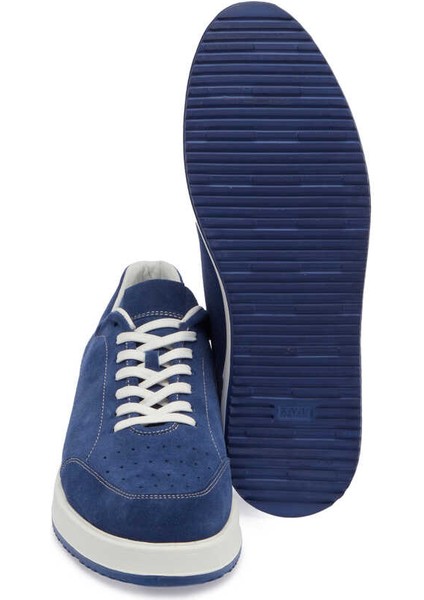 Lacivert Hakiki Süet Deri Erkek Sneaker - E24I1AY56857-D44 fırsatları
