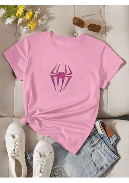Spider - Örümcek Baskılı Kadın Pamuk T-Shirt
