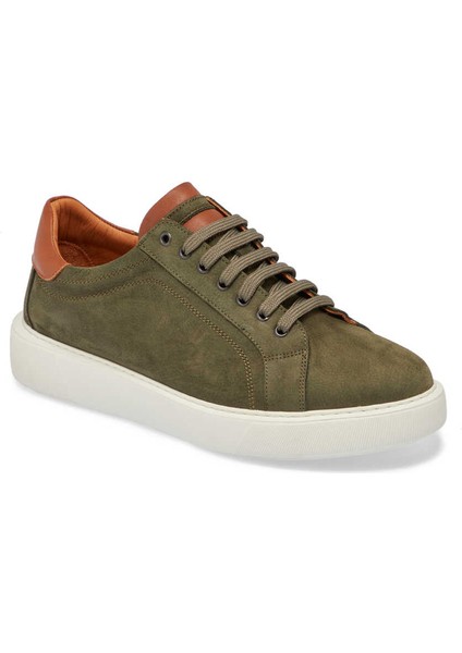 Yeşil Hakiki Deri Erkek Sneaker - E24I1AY56844-H48