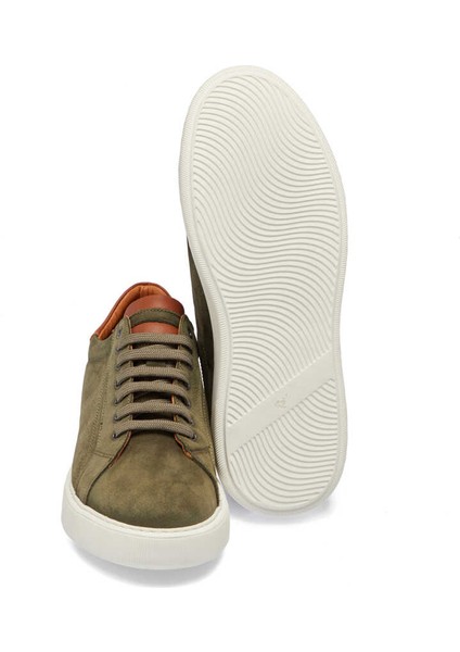 Yeşil Hakiki Deri Erkek Sneaker - E24I1AY56844-H48 fırsatları
