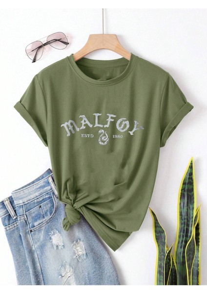 Draco Malfoy Baskılı Pamuk T-Shirt