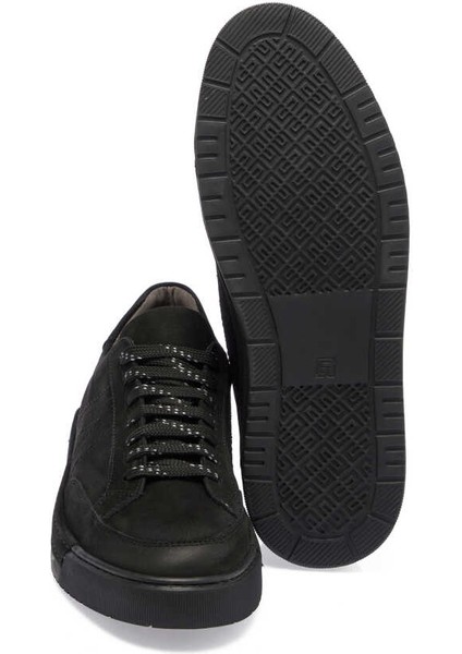 Siyah Hakiki Nubuk Deri Erkek Sneaker - E24I1AY56905-A64 fırsatları