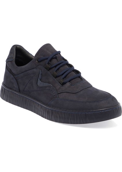 Lacivert Hakiki Nubuk Deri Erkek Sneaker - E24I1AY56900-C39