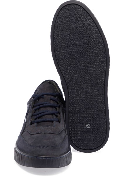 Lacivert Hakiki Nubuk Deri Erkek Sneaker - E24I1AY56900-C39 fırsatları