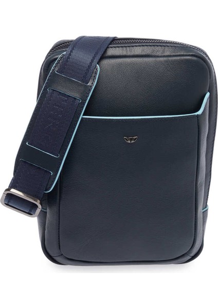 Lacivert Hakiki Deri Erkek Çapraz Askılı Çanta - S1AC00021493-I91