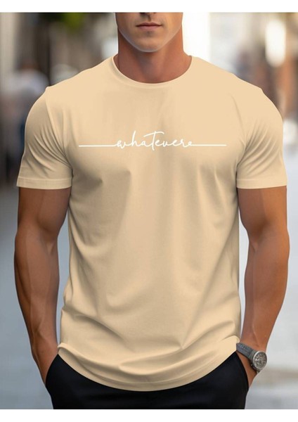 Whatever Baskılı Erkek Pamuk T-Shirt