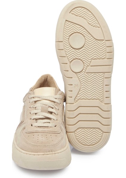 Kum Hakiki Nubuk Deri Kadın Sneaker - K24I1AY67493-B21 fırsatları