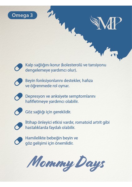 Mommy Days Omega 3 Balık Yağı, Vitamin D3, Kalsiyum ve Demir – 30 Yumuşak Jel Kapsül 1200 mg fırsatları