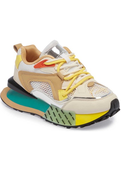 Bej Deri-Tekstil Kadın Sneaker - K24I1AY67333-A25