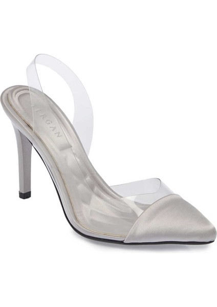 Gri Vegan-Tekstil Kadın Stiletto - K24I1AY67327-A14