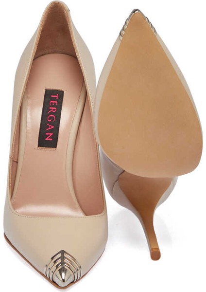 Bej Hakiki Deri Kadın Stiletto - K24I1AY67390-A25 fırsatları