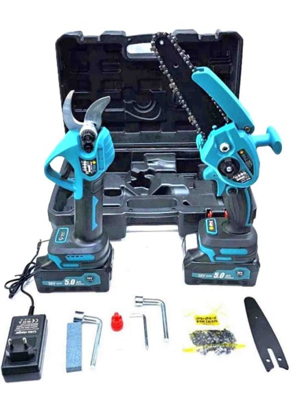 2'li Çift Akülü Dal Kesme Bitki Temizleme Budama Seti Makası ve Zincirli Testere Ağaç fiyatları