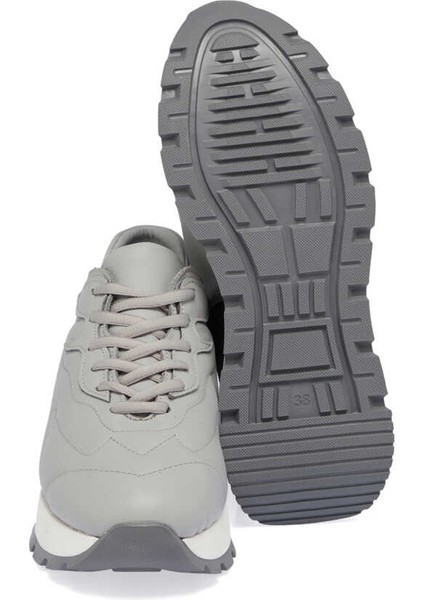 Gri Hakiki Deri Kadın Sneaker - K24I1AY67389-I8H fırsatları