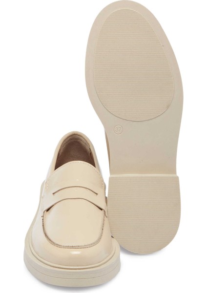 Ekru Hakiki Rugan Deri Kadın Loafer - K24S1AY67617-H4X fırsatları