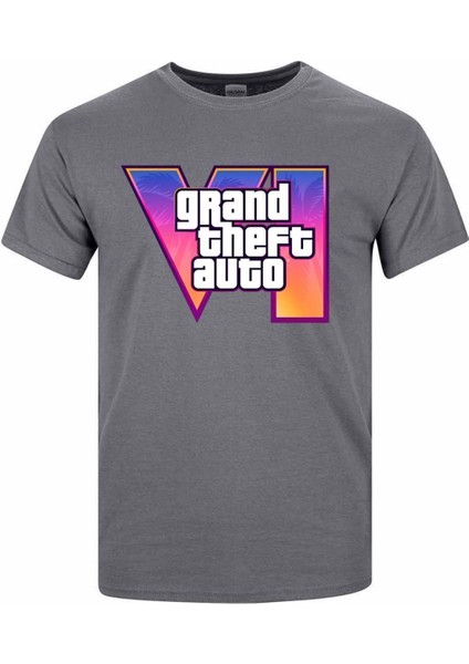 Gta 6 Baskılı Unisex Pamuk T-Shirt
