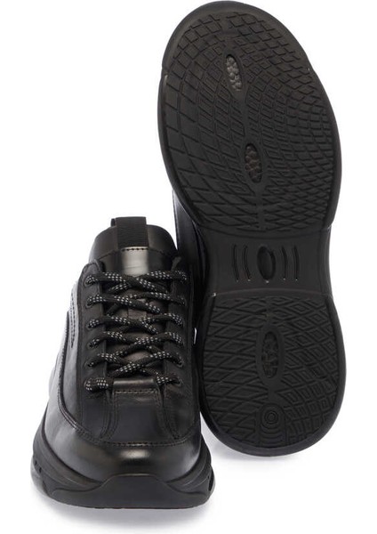 Siyah Hakiki Deri Erkek Sneaker - E24S1AY57058-A23 fırsatları