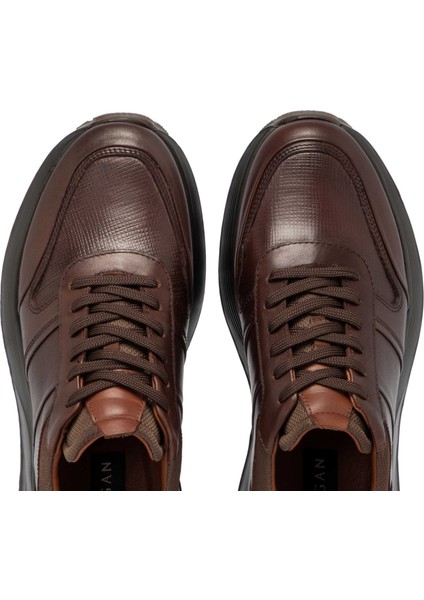 Kahve Hakiki Deri Erkek Sneaker - E24S1AY57056-A24 indirimleri
