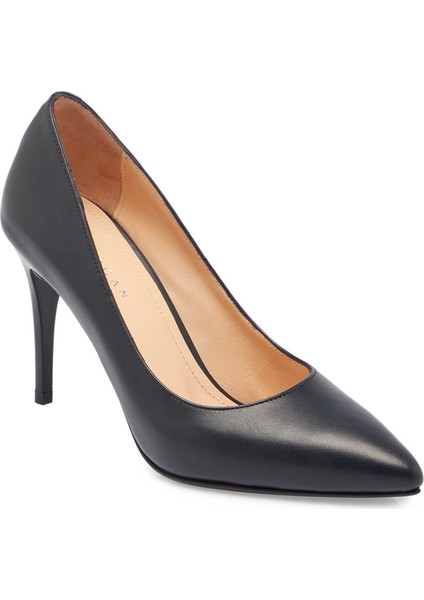 Lacivert Hakiki Deri Kadın Stiletto - K24S1AY67599-A31