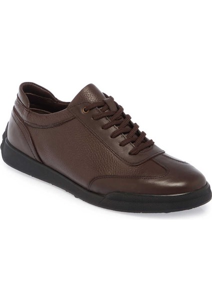 Kahve Hakiki Deri Erkek Sneaker - E24S1AY57009-A42