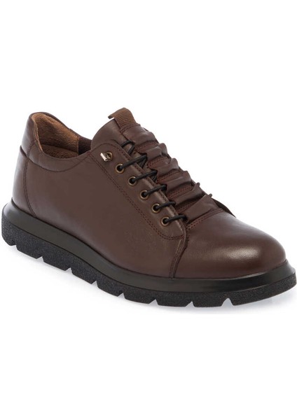Kahve Hakiki Deri Erkek Sneaker - E24S1AY57010-A24