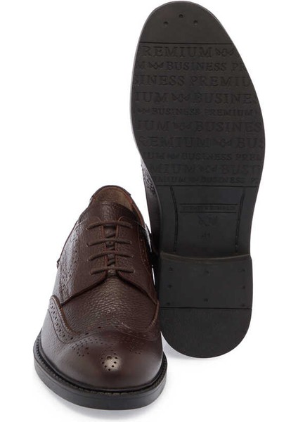 Kahve Hakiki Deri Erkek Klasik Ayakkabı - E24S1AY56985-A42 fırsatları