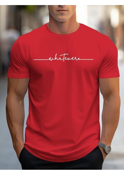 Whatever Baskılı Erkek Pamuk T-Shirt