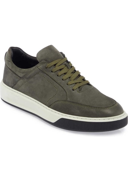 Yeşil Hakiki Nubuk Deri Erkek Sneaker - E24S1AY57046-G98