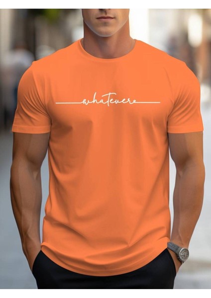 Whatever Baskılı Erkek Pamuk T-Shirt