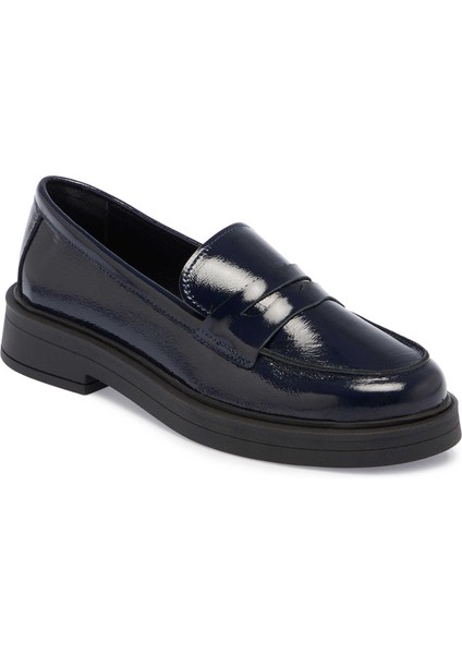 Lacivert Hakiki Rugan Deri Kadın Loafer - K24S1AY67617-C16