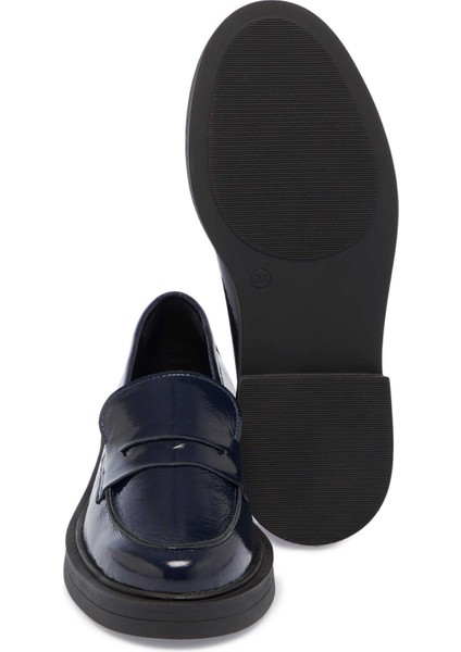 Lacivert Hakiki Rugan Deri Kadın Loafer - K24S1AY67617-C16 fırsatları
