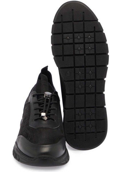Siyah Hakiki Nubuk Deri Erkek Sneaker - E24S1AY56981-A64 fırsatları