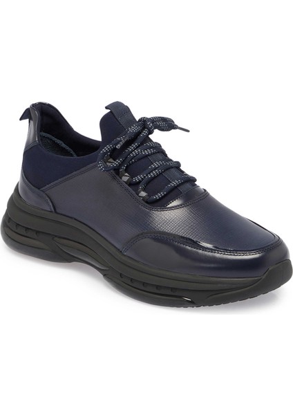 Lacivert Hakiki Deri Erkek Sneaker - E24S1AY57057-U64