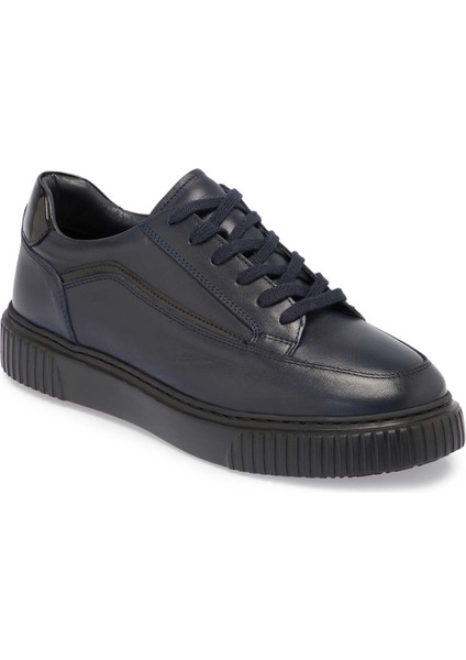 Lacivert Hakiki Deri Erkek Sneaker - E24S1AY57023-C72